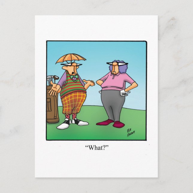 Hilarious Golf Humour Postcard (Front)