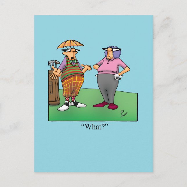 Hilarious Golf Humour Postcard (Front)