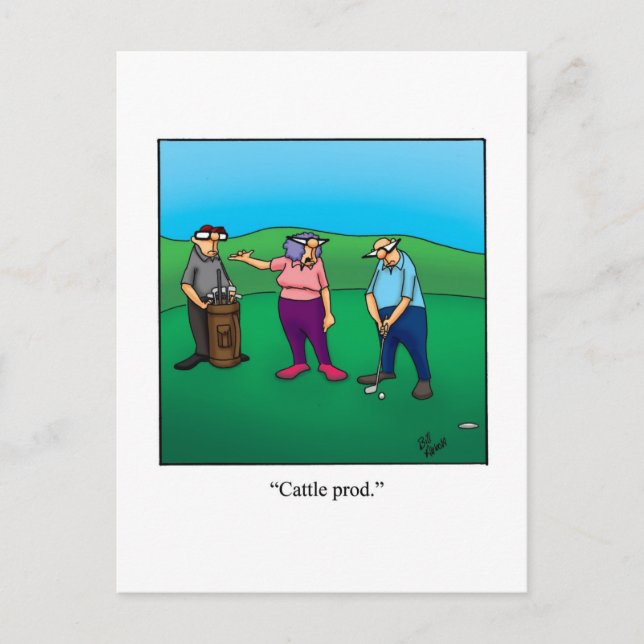 Hilarious Golf Humour Postcard (Front)