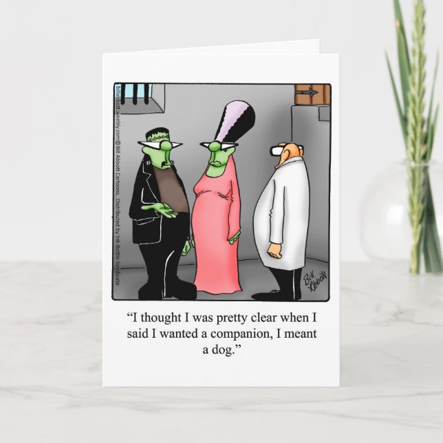 Hilarious Halloween Humour Greeting Card (Front)