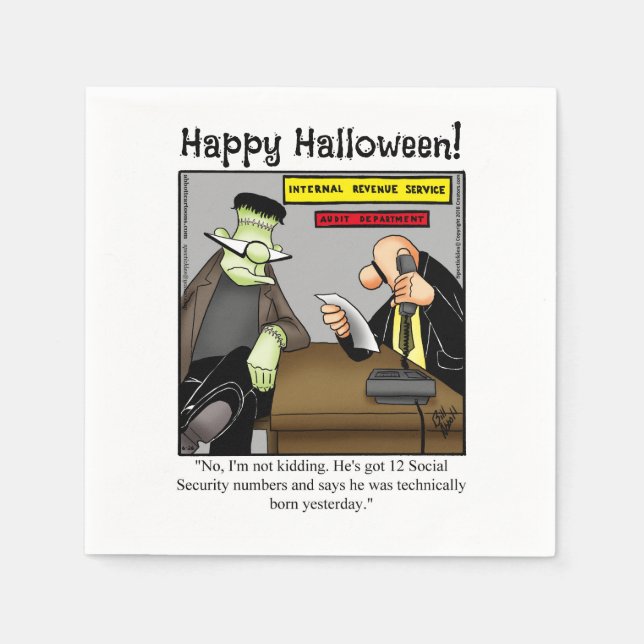 Hilarious Halloween Humour Party Napkins (Front)
