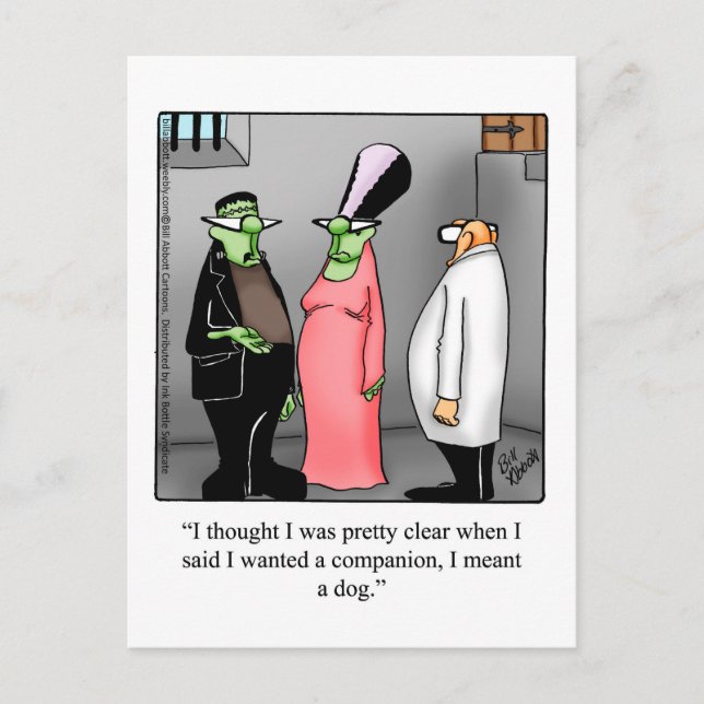 Hilarious Halloween Humour Postcard (Front)