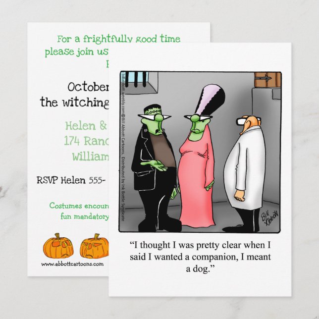 Hilarious Halloween Party Invitations  (Front/Back)