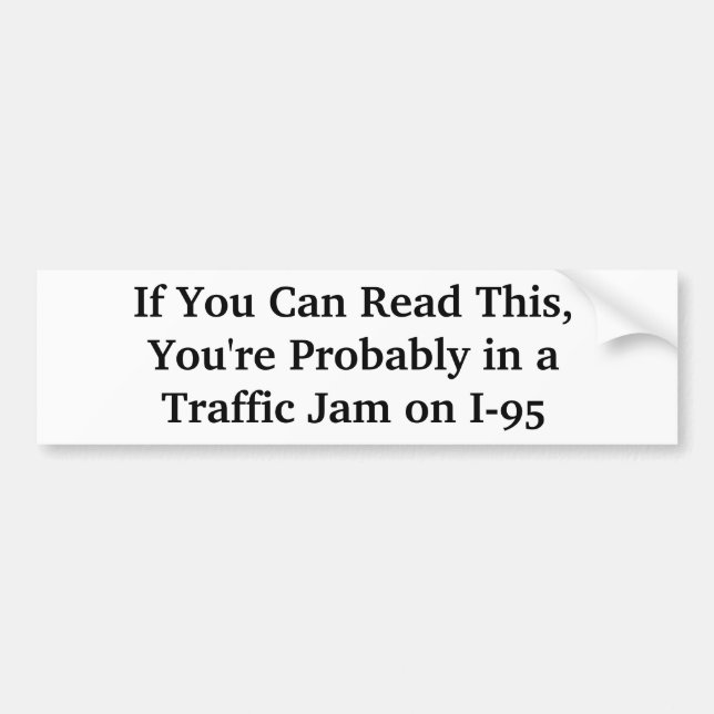 Hilarious I-95 Boston Massachusetts Bumper Sticker (Front)