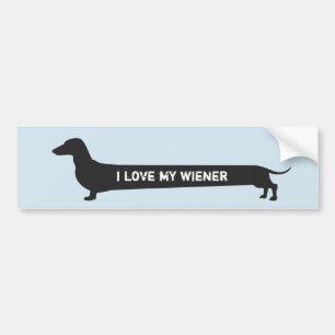 Hilarious "I love my Wiener" dachshund silhouette Bumper Sticker