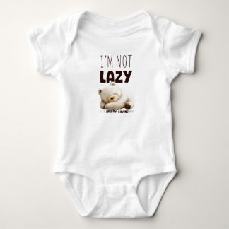 Hilarious Lazy Little Bear Message Baby Bodysuit