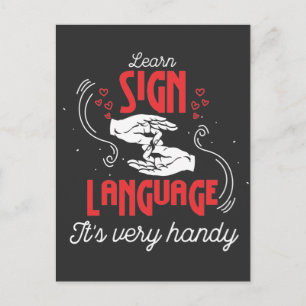Hilarious Learn American Sign Language Humour Postcard