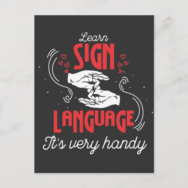 Hilarious Learn American Sign Language Humour Postcard (Front)
