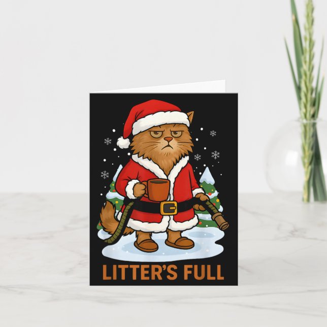 Hilarious Litter’s Full Funny Coffee Cat Lovers Ch Card (Front)