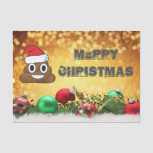 Hilarious Merry Christmas Emoji poop Tissue Paper