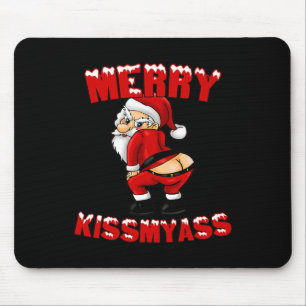 Hilarious Merry Kissmy Christmas Santa Mouse Mat