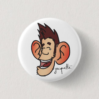 hilarious misadventure jacquette 3 cm round badge
