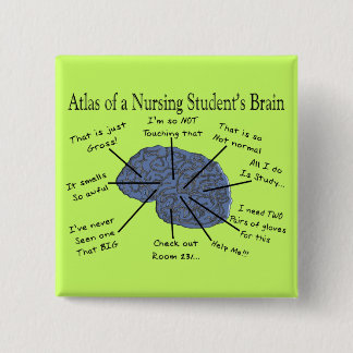 Hilarious Nursing Student "Brain" Gifts 15 Cm Square Badge