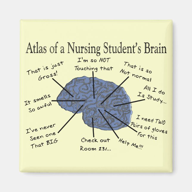 Hilarious Nursing Student "Brain" Gifts Magnet (Front)