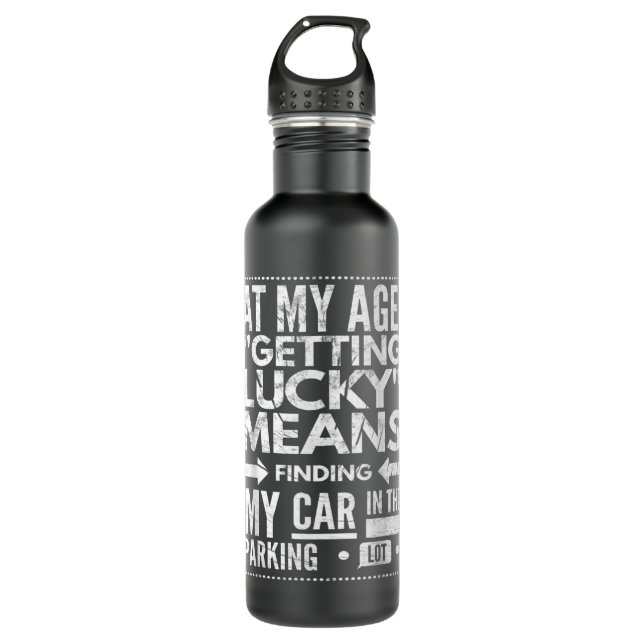 Hilarious Over Sixty 60th Birthday Gag Sayings Gif 710 Ml Water Bottle (Front)