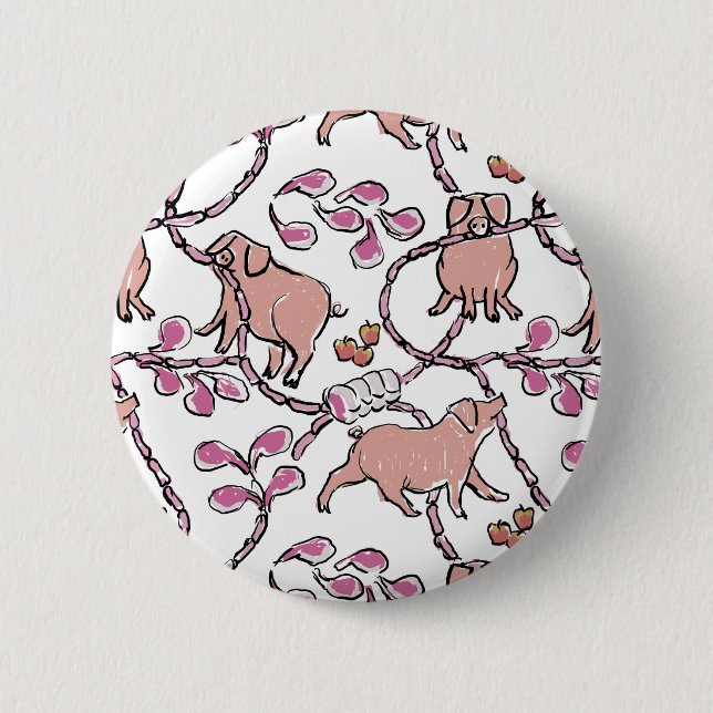 Hilarious pattern Chinese Pig Year Choose Colour B 6 Cm Round Badge (Front)
