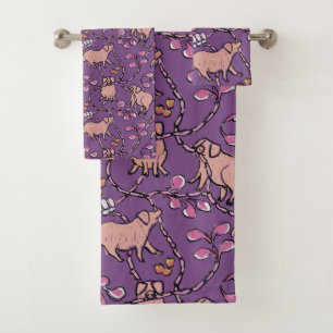 Hilarious pattern Chinese Pig Year Choose Colour B Bath Towel Set