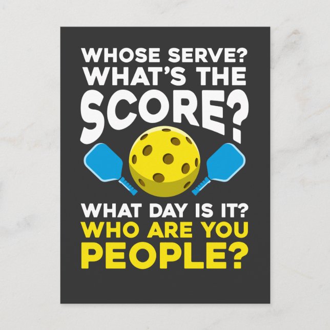 Hilarious Pickleball Quote Humourous Sport Athlete Postcard (Front)
