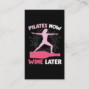 Hilarious Pilates Athlete Gift Wine Drinking Woman Business Card