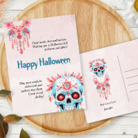 Hilarious Pink Blue Sugar Skull Funny Halloween
