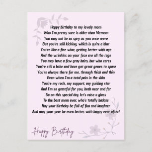 Hilarious Poem for Mum Postcard
