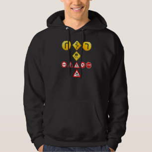 Hilarious Signal Lights Signboard No Right Left Tu Hoodie