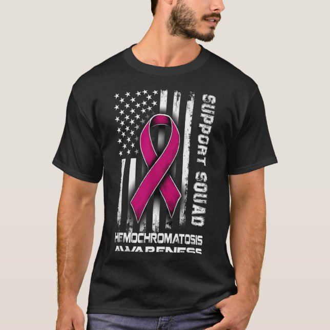 Hilarious Support Squad Hemochromatosis Awareness T-Shirt (Front)