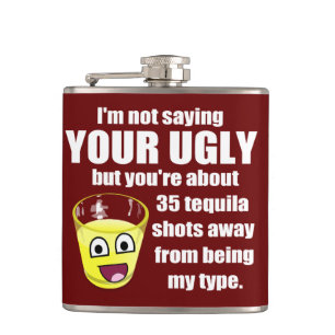 Hilarious Tequila Quote Hip Flask
