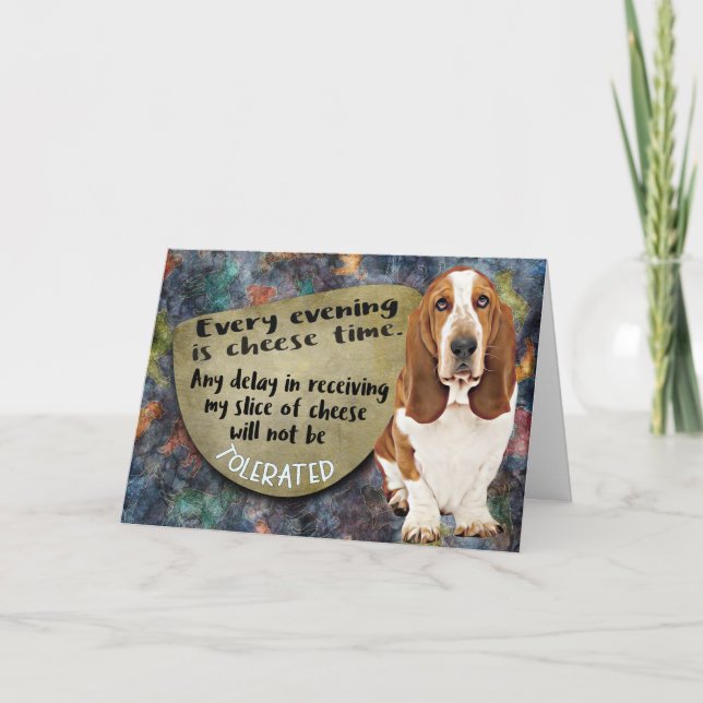 Hilarious thought from your Basset Hound Birthday  Card (Front)