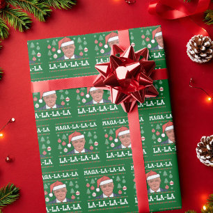 Hilarious Trump Maga La La La Ugly Christmas Wrapping Paper