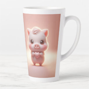 Hilarious Valentine Pig 3D Look Front & Back Latte Mug