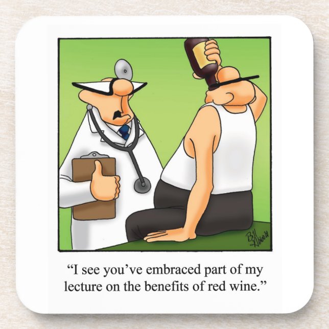 Hilarious Wine Humour Coaster Gift (Front)