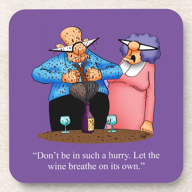 Hilarious Wine Humour Coaster Gift (Front)