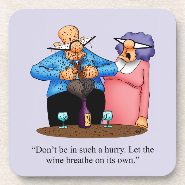 Hilarious Wine Humour Coaster Gift (Front)