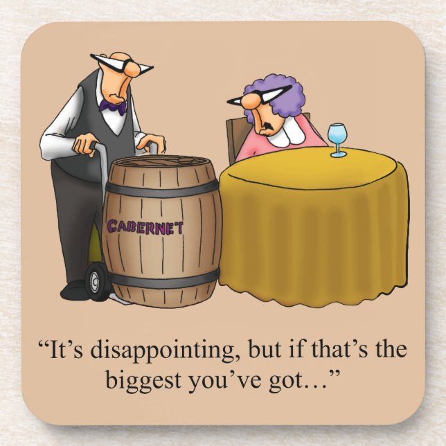 Hilarious Wine Humour Coaster Gift (Front)