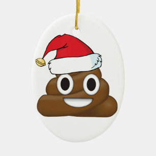 Hilarious Xmas Poop Emoji Ceramic Tree Decoration