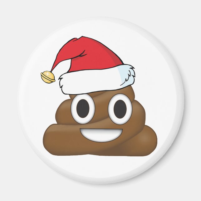 Hilarious Xmas Poop Emoji Magnet (Front)