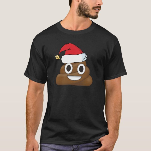 Hilarious Xmas Poop Emoji T-Shirt (Front)
