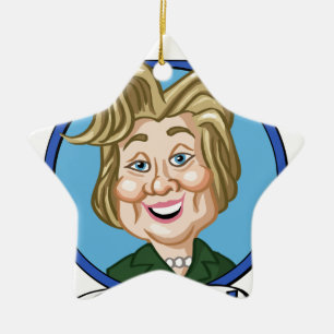 Hilary Clinton Election 2016 Ceramic Tree Decoration