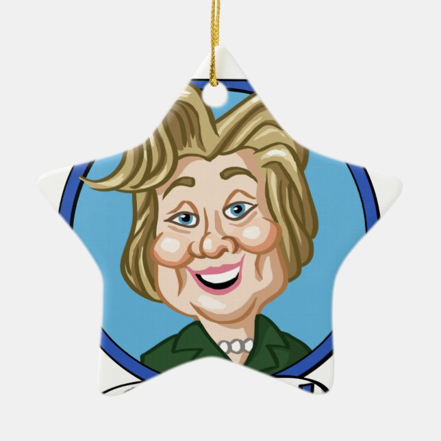 Hilary Clinton Election 2016 Ceramic Tree Decoration (Front)