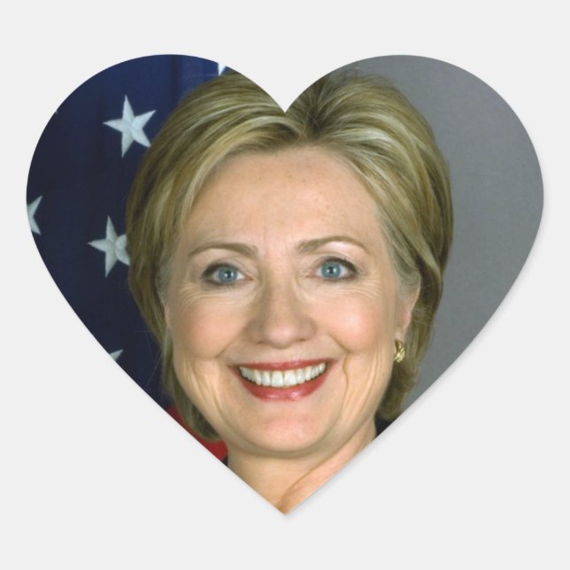 Hilary Clinton heart sticker (Front)