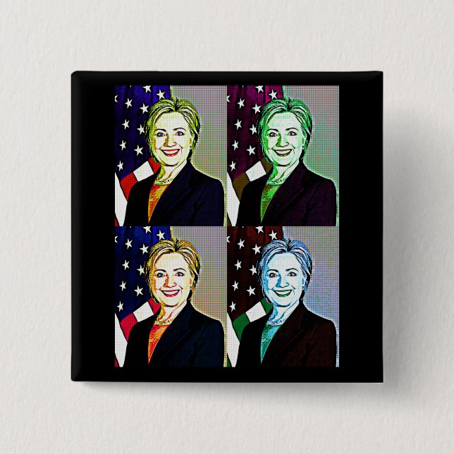 Hilary Clinton Memorabilia  Digital Art Button (Front)