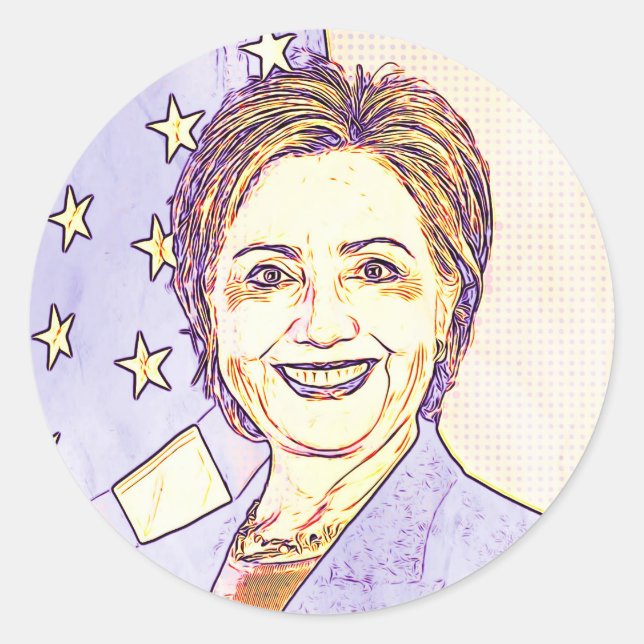 Hilary Clinton Memorabilia  Digital Art Stickers (Front)
