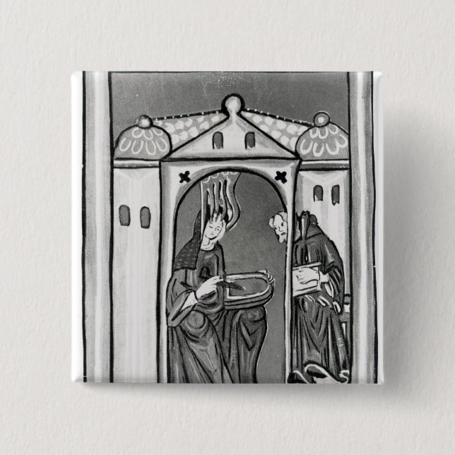 Hildegard of Bingen 15 Cm Square Badge (Front)