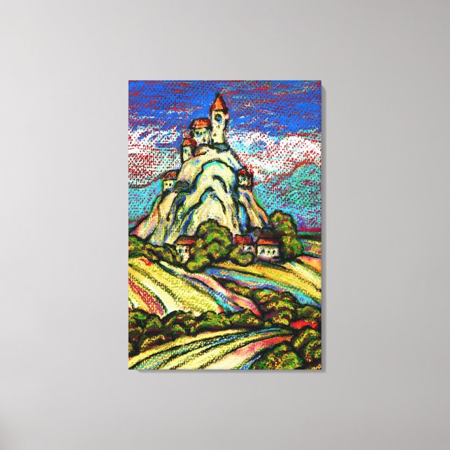 Hill Castle Fantasy Canvas Print (Front)
