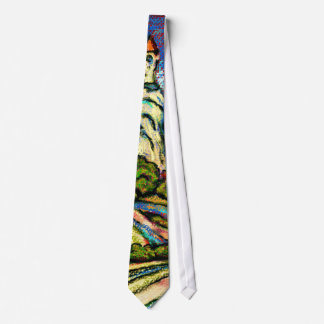 Hill Castle Fantasy Pastel Art Tie