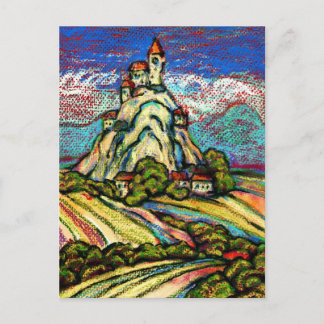 Hill Castle Fantasy Postcard