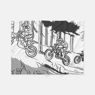 Hill Climbing Motocross Racers Fleece Blanket