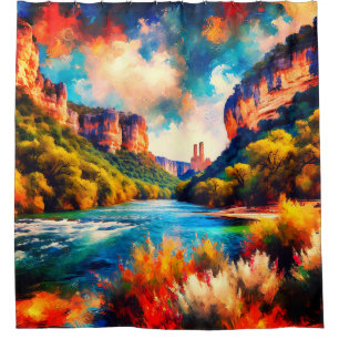 "Hill Country Haven: Texas Hill Country Landscape" Shower Curtain