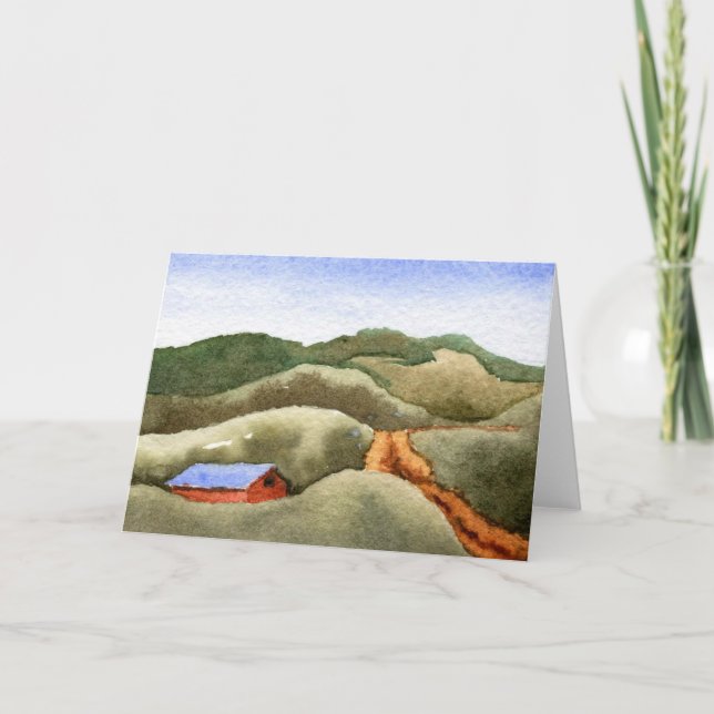 "Hill Farms" Country Roads Greeting Card (Front)